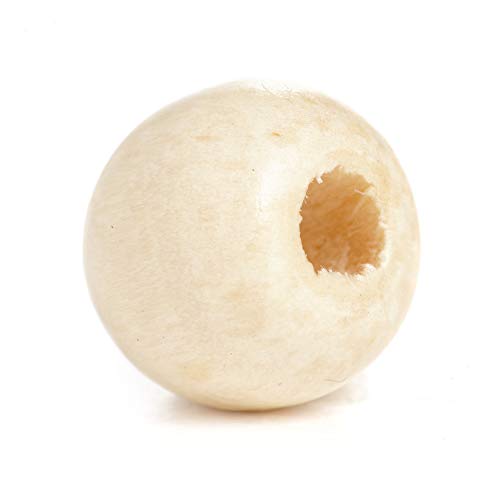 Runde Holzperlen, 10 mm x 9 mm Durchmesser mit 3 mm Loch, Natur, 600 Stück von SKKIKHYBPO