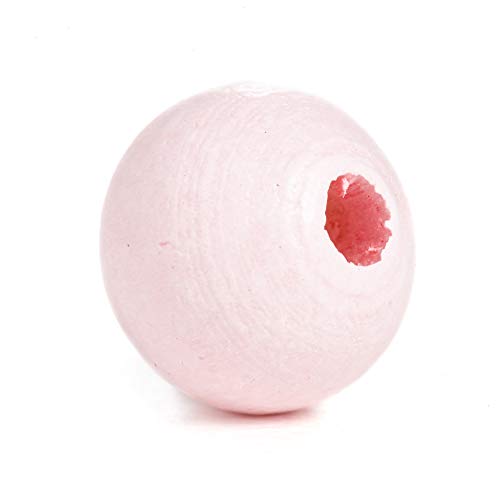 Runde Holzperlen, 10 mm x 9 mm Durchmesser mit 3 mm Loch, Pastellrosa, 600 Stück von SKKIKHYBPO