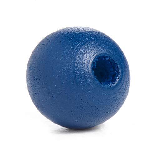 Runde Holzperlen, 10 mm x 9 mm Durchmesser mit 3 mm Loch, antikes Marineblau, 500 Stück von SKKIKHYBPO