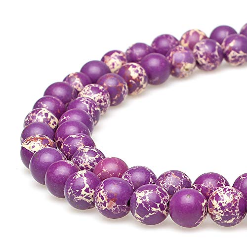 Runde Steinperlen, synthetische, violette, türkisfarbene lose Perlen werden im Schmuckdesign verwendet, um Armbänder und Halsketten herzustellen (8 mm) von SKKIKHYBPO