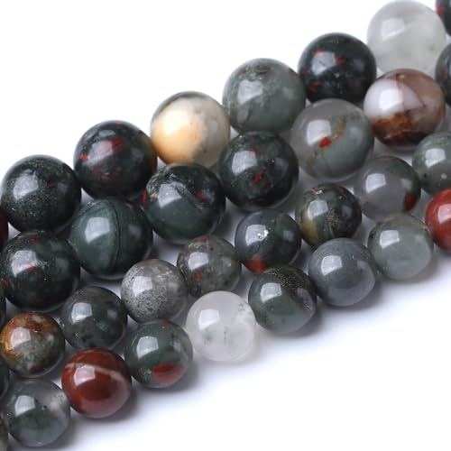 Runde lose Perlen aus afrikanischem Blutstein, Energiesteinperlen für Schmuckherstellung, Armband, Halskette, 6 mm von SKKIKHYBPO