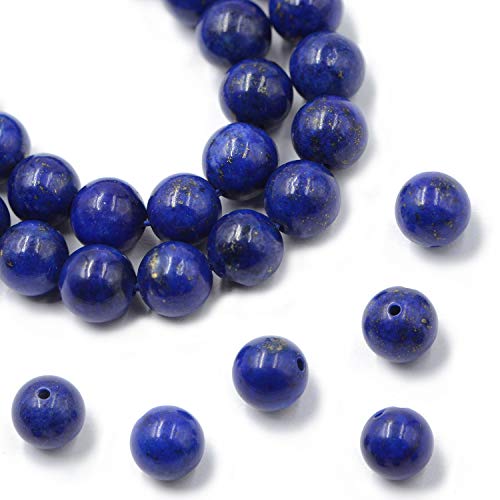 Runde lose Perlen aus natürlichem Edelstein, 38,1 cm, für Armbänder, Halsketten, Ohrringe, Schmuckherstellung, Basteln, DIY (4 mm, blauer Lapislazuli) von SKKIKHYBPO