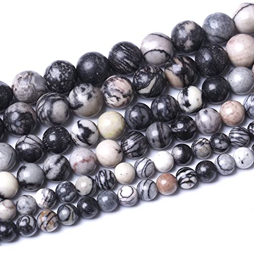 Runde lose Perlen für Schmuckherstellung, Armband, Halskette (schwarzes Netzwerk, 12 mm) von SKKIKHYBPO