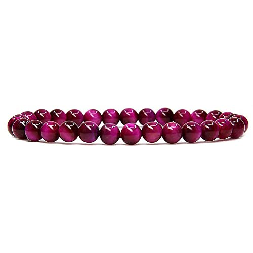 Stretch-Armband mit Halbedelsteinen, 6 mm, runde Perlen, 17,8 cm, Unisex von SKKIKHYBPO