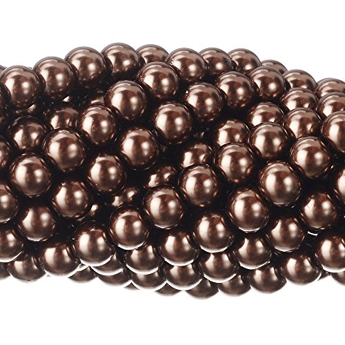 Tschechische kleine satinierte Glasperlen, rund, 8 mm, Schokoladenbraun, 200 Stück Tschechische kleine satinierte Glasperlen, rund, 8 mm, Schokoladenbraun, 200 Stück von SKKIKHYBPO