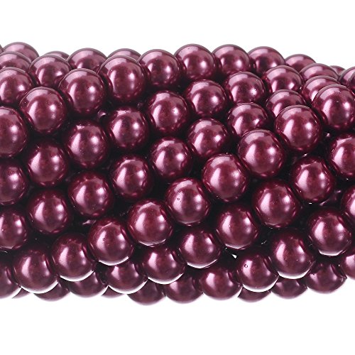 Tschechische kleine satinierte Glasperlen, runde Perlen, DIY-Schmuckherstellung, 12 mm, Pflaumenviolett, 200 Stück von SKKIKHYBPO