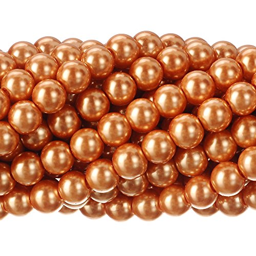 Tschechische kleine satinierte Glasperlen, runde Perlen, Schmuckherstellung, 10 mm, Orange, 200 Stück von SKKIKHYBPO