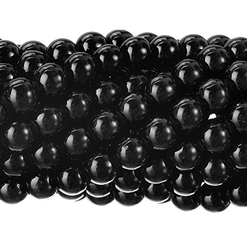 Tschechische kleine satinierte Glasperlen, runde Perlen, Schmuckherstellung, 10 mm, Tiefschwarz, 200 Stück von SKKIKHYBPO