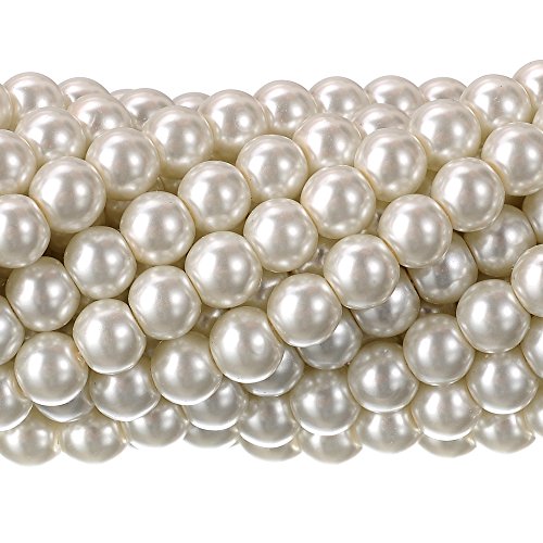Tschechische kleine satinierte Glasperlen, runde Perlen, Schmuckherstellung, 12 mm, cremefarben, 200 Stück von SKKIKHYBPO