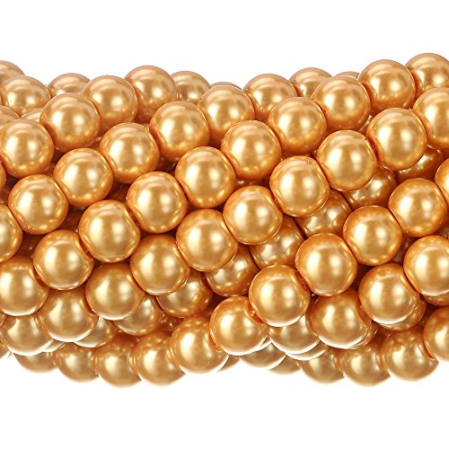 Tschechische kleine satinierte Glasperlen, runde Perlen, Schmuckherstellung, 4 mm, Dunkelgold, 200 Stück von SKKIKHYBPO