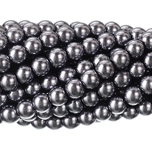 Tschechische kleine satinierte Glasperlen, runde Perlen, Schmuckherstellung, 4 mm, Dunkelgrau, 200 Stück von SKKIKHYBPO