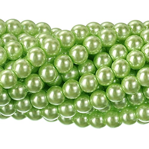 Tschechische kleine satinierte Glasperlen, runde Perlen, Schmuckherstellung, 6 mm, Hellgrün, 200 Stück von SKKIKHYBPO
