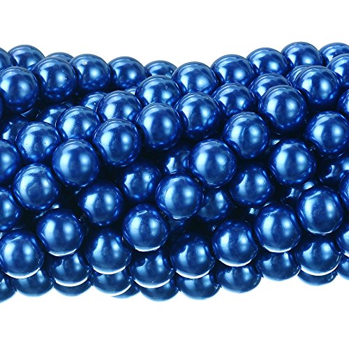 Tschechische kleine satinierte Glasperlen, runde Perlen, Schmuckherstellung, 6 mm, Königsblau, 200 Stück von SKKIKHYBPO