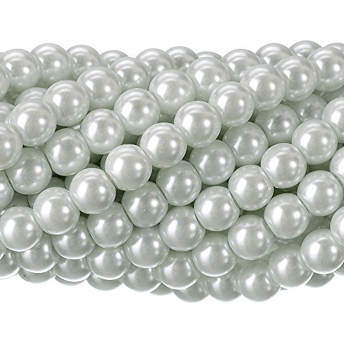 Tschechische kleine satinierte Glasperlen, runde Perlen für Perlenarbeiten, Schmuckherstellung, 10 mm, Weiß, 200 Stück von SKKIKHYBPO