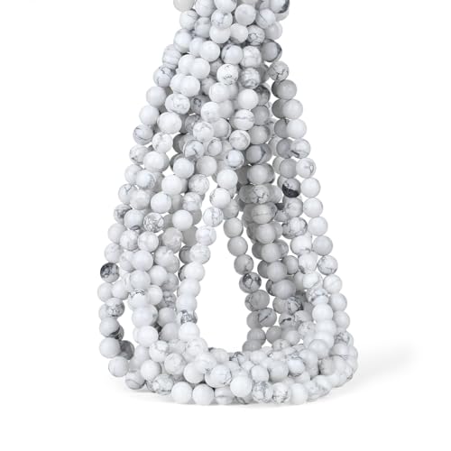 Weiße Howlith-Perlen, 8 mm, weiße Kristallperlen, 100 Stück, Naturstein, rund, lose Edelsteine für Armbänder und Schmuckherstellung Weiße Howlith-Perlen, 8 mm, weiße Kristallperlen, 100 Stück, Naturstein, rund, lose Edelsteine für Armbänder und Schmuckherstellung von SKKIKHYBPO