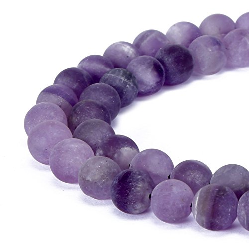 Wunderschöne, natürliche fuschiafarbene Achat-Edelstein, matt, rund, lose Perlen für Schmuckherstellung, 12 mm, violetter Amethyst von SKKIKHYBPO