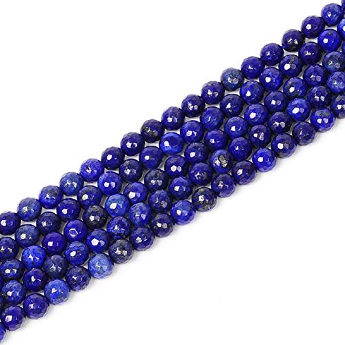 Wunderschöne facettierte Natursteinperlen zur Schmuckherstellung, Abstandshalter, lose Perlen, DIY-Halsketten, Armbänder (blauer Lapislazuli, 10 mm) von SKKIKHYBPO