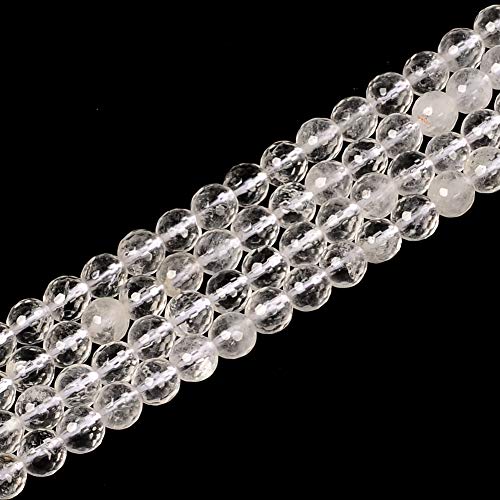 Wunderschöne facettierte Natursteinperlen zur Schmuckherstellung, Abstandshalter, lose Perlen, DIY-Halsketten, Armbänder (klarer Quarz, 8 mm) von SKKIKHYBPO