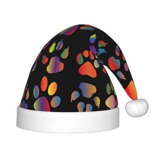 SKKNT Bunte Weihnachtsmütze mit Hundepfotenabdruck, Weihnachtszubehör für den Außenbereich, Weihnachtsfeiern, Geschenk, Urlaub SKKNT Bunte Weihnachtsmütze mit Hundepfotenabdruck, Weihnachtszubehör für den Außenbereich, Weihnachtsfeiern, Geschenk, Urlaub von SKKNT