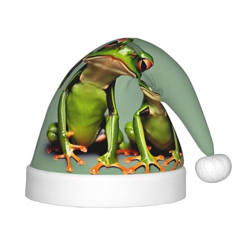 SKKNT Lustige grüne Frösche 1 Druck Weihnachtsmütze Xmas Zubehör für Uni Outdoor Weihnachten Partys Geschenk Urlaub von SKKNT
