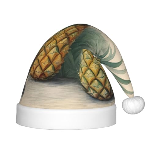SKKNT Weihnachtsmütze mit Ananas-Aufdruck, Uni, Outdoor-Weihnachtsfeiern, Geschenk, Urlaub von SKKNT