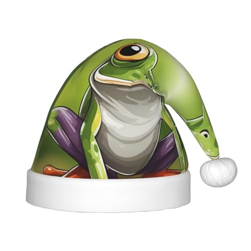 SKKNT Weihnachtsmütze mit Cartoon-Frosch-Aufdruck, Uni, Outdoor-Weihnachtsfeiern, Geschenk, Urlaub von SKKNT