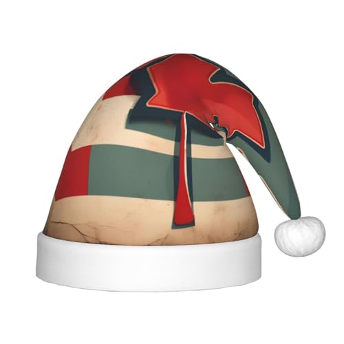 SKKNT Weihnachtsmütze mit Kanada-Flagge, Retro-Design, Uni, für den Außenbereich, Weihnachtsfeiern, Geschenk, Urlaub von SKKNT