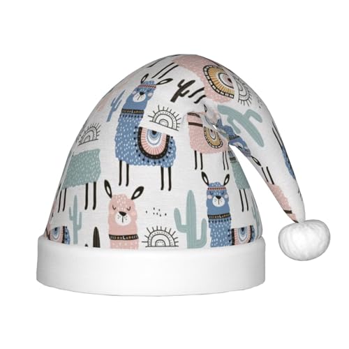 SKKNT Weihnachtsmütze mit Lama-Alpaka-Kaktus-Druck, uni, Outdoor-Weihnachtsfeiern, Geschenk, Urlaub von SKKNT