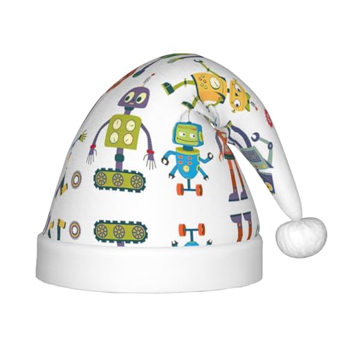 SKKNT Weihnachtsmütze mit niedlichem Cartoon-Roboter-Druck, Uni, für den Außenbereich, Weihnachtsfeiern, Geschenk, Urlaub von SKKNT