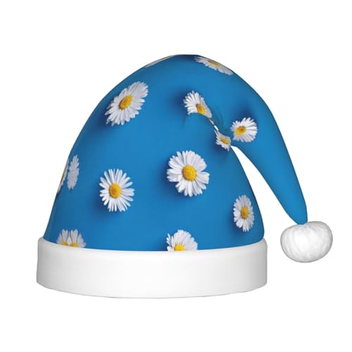 SKKNT Weihnachtsmütze mit weißem Gänseblümchen-Druck, Uni, für den Außenbereich, Weihnachtsfeiern, Geschenk, Urlaub von SKKNT
