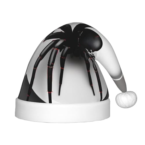 Weihnachtsmütze mit Spinnen-Motiv, Uni, für den Außenbereich, Weihnachtsfeiern, Geschenk, Urlaub, Schwarz von SKKNT