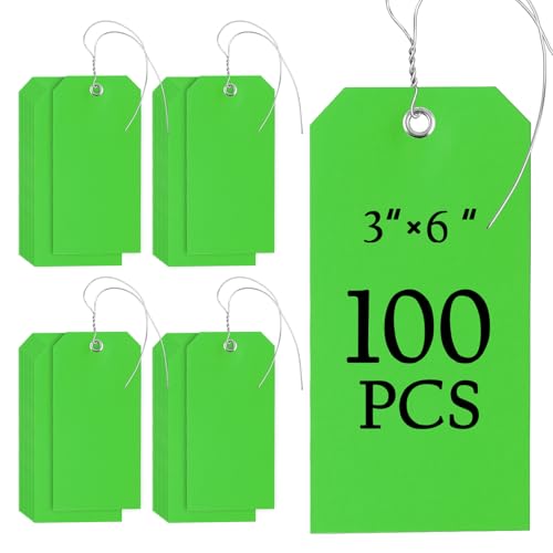 100 Stück 7,6 x 15,2 cm große Kunststoff-Versandanhänger mit Schnur, strapazierfähig, wasserdicht, mit Schnur befestigt, beschreibbare Draht-Etiketten, Etiketten für Gepäck, Garage, Inventar, 100 Stück 7,6 x 15,2 cm große Kunststoff-Versandanhänger mit Schnur, strapazierfähig, wasserdicht, mit Schnur befestigt, beschreibbare Draht-Etiketten, Etiketten für Gepäck, Garage, Inventar, von SKLENICE