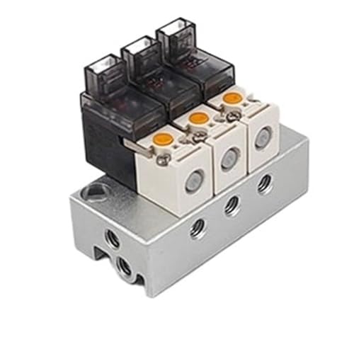 SKLIQMMV 3-Wege-10-mm-Magnetsteuerventil, integrierte Magnetventilgruppe, Vakuum-Auslassventil, Strickmaschinen-Ventilgruppe(5 Groups,N.C_DC24V) von SKLIQMMV