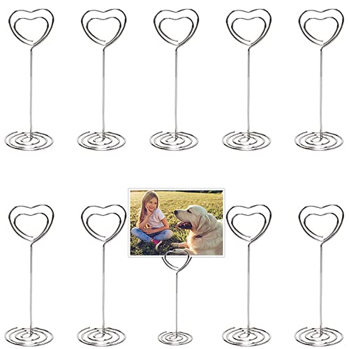 10 Stück Herz Tischkartenhalter, Metall Foto Kartenhalter, Hochzeit Platzkartenhalter, Tischkartenhalter Fotohalter, Memohalter, Ständer Kartenhalter, für Foto, Büro, Hochzeit Geburtstag, Silber 10 Stück Herz Tischkartenhalter, Metall Foto Kartenhalter, Hochzeit Platzkartenhalter, Tischkartenhalter Fotohalter, Memohalter, Ständer Kartenhalter, für Foto, Büro, Hochzeit Geburtstag, Silber von Peuirre
