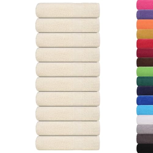 SKM Duschtücher 10 STK. Creme 70x140 cm 360 g/m² 100% Baumwolle,Heim & Garten,Haushaltswäsche,Handtücher,Creme,4.22 kg,137003 von SKM