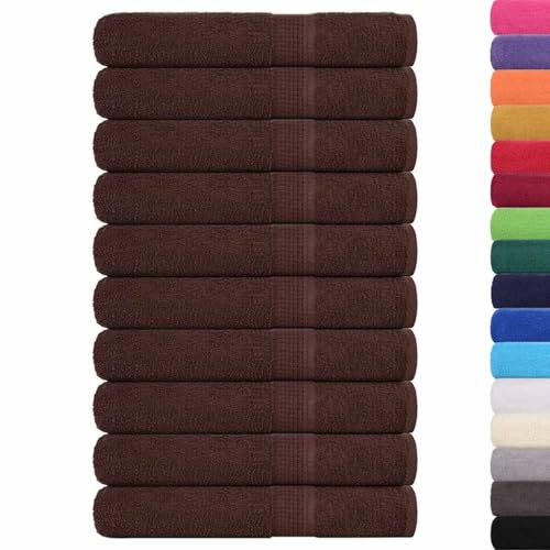 SKM Handtücher 10 STK. Braun 100x200 cm 360 g/m² 100% Baumwolle,Heim & Garten,Haushaltswäsche,Handtücher,Braun,8.47 kg,136772 von SKM