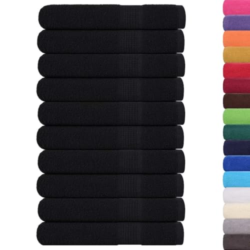 SKM Handtücher 10 STK. Schwarz 100x200 cm 360 g/m² 100% Baumwolle,Heim & Garten,Haushaltswäsche,Handtücher,Schwarz,8.47 kg,136964 von SKM