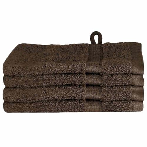 SKM Waschlappen 4 pcs Braun Baumwolle,Heim & Garten,Haushaltswäsche,Handtücher,Braun,0.19 kg,137225 von SKM