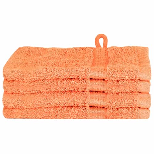 SKM Waschlappen 4 pcs Orange Baumwolle,Heim & Garten,Haushaltswäsche,Handtücher,Orange,0.19 kg,137369 von SKM