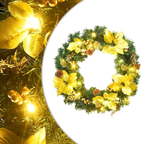 SKM Weihnachtskranz mit LED-Lichtern Grün 60 cm PVC,Heim & Garten,Dekoration,Festtags-Dekoartikel,Weihnachtsbeleuchtung,Grün & Gold,2 kg,321515 SKM Weihnachtskranz mit LED-Lichtern Grün 60 cm PVC,Heim & Garten,Dekoration,Festtags-Dekoartikel,Weihnachtsbeleuchtung,Grün & Gold,2 kg,321515 von SKM