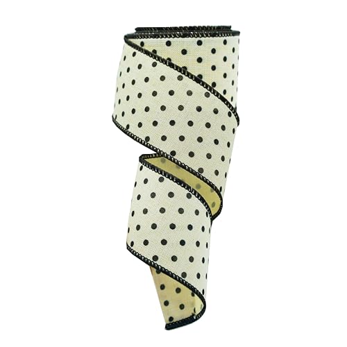 Mini-Punktband mit Draht, 5,1 cm x 9,1 m, Schwarz und Beige von SKOVVART