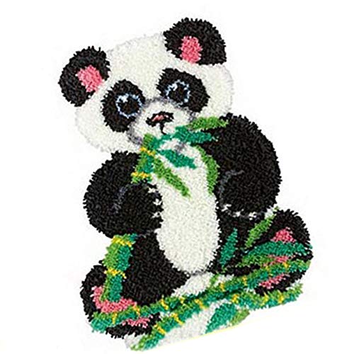 Panda Knüpfteppich für Kinder und Erwachsene Latch Hook Kits zum Selber Knüpfen-Teppich Für Kinder Knüpfset Bastelset 52cm x 38cm von SKTWOE