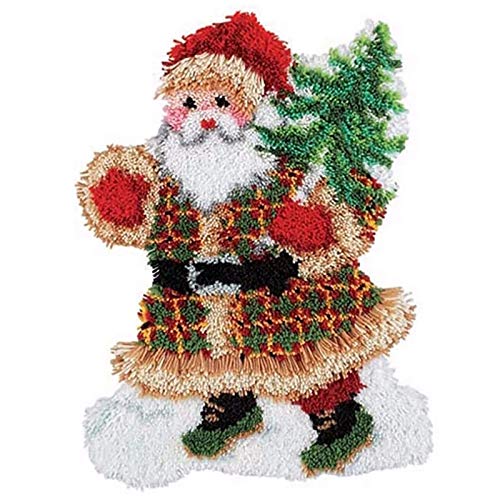 SKTWOE DIY Knüpfkissen Weihnachten Kissenbezug Knüpfen Bastelset Erwachsene knüpfen Teppich Latch Hook Kit,A von SKTWOE