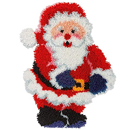 SKTWOE DIY Knüpfkissen Weihnachten Kissenbezug Knüpfen Bastelset Erwachsene knüpfen Teppich Latch Hook Kit,B von SKTWOE