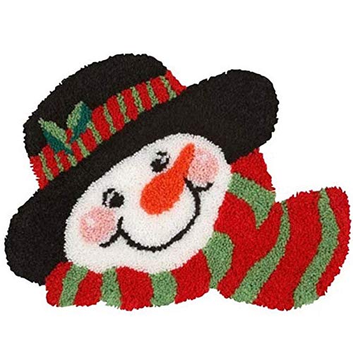 SKTWOE DIY Knüpfkissen Weihnachten Kissenbezug Knüpfen Bastelset Erwachsene knüpfen Teppich Latch Hook Kit,D von SKTWOE