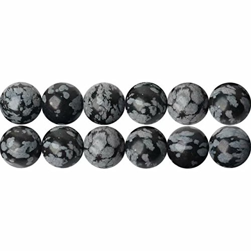 SKYBEADS Natur Schwarze Schneeflocken Obsidian Halbedelsteine Perlen Runde 6mm zum Auffädeln 38cm Strang Approx 60 Stück SKYBEADS Natur Schwarze Schneeflocken Obsidian Halbedelsteine Perlen Runde 6mm zum Auffädeln 38cm Strang Approx 60 Stück von SKYBEADS