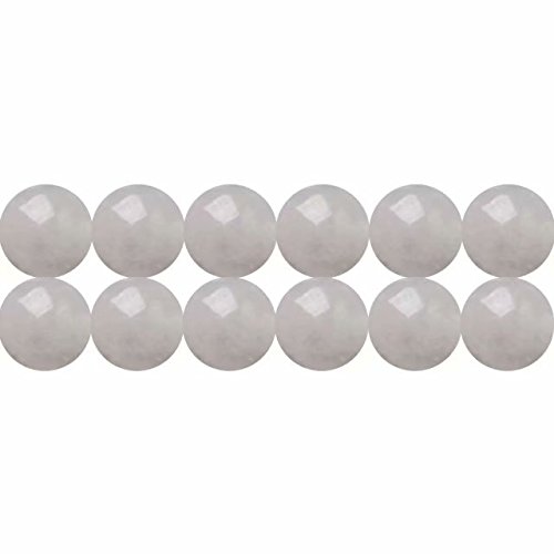 SKYBEADS Natur Weiße Jade Halbedelsteine Perlen für Armbänder Halsketten Auffädeln Runde 4mm Naturstein 38cm Strang Approx 90 Stück von SKYBEADS