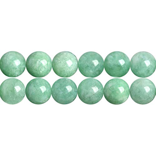 SKYBEADS Perlen 6mm Natürliche Birma Grün Jadeit Edelstein zum Auffädeln 38cm Approx 60 Stück von SKYBEADS