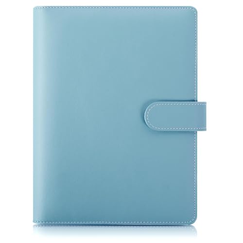 SKYDUE A5 Ringbuch Nachfüllbar, Kunstleder, 6 Ringe, Blau, Organizer für Büro, Schule, Reise (Innenpapier nicht enthalten) von SKYDUE