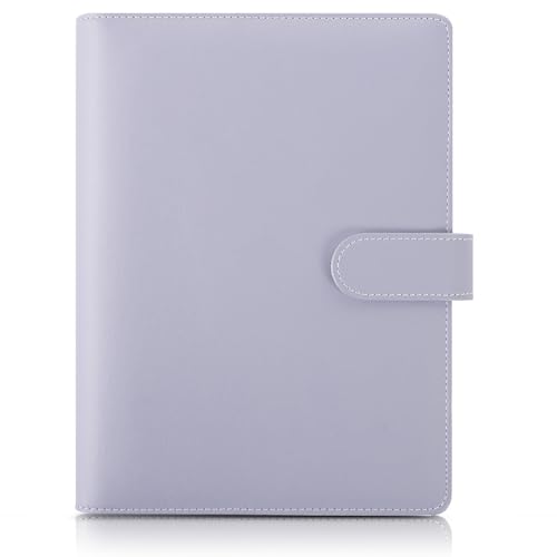 SKYDUE A5 Binder - Ringbuch Aus Kunstleder, Nachfüllbar, Budget Binder, Notizbuch (Innenpapier Nicht Enthalten), Organizer Für Büro, Schule Und Reisearbeit (Violett) von SKYDUE